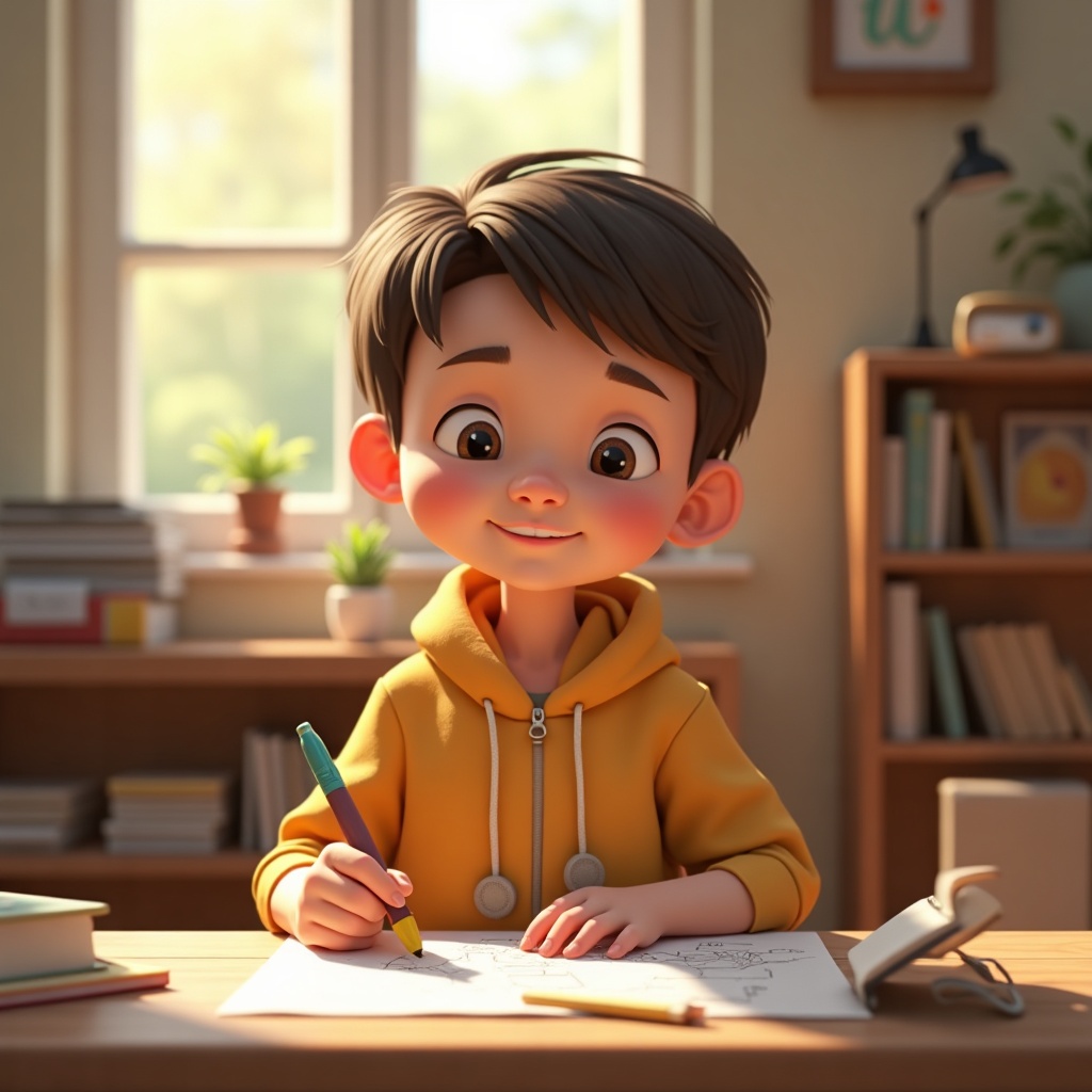 A learning companion at the desk