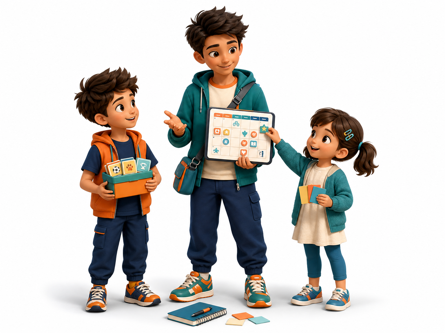 Team Strategist helping a younger brother and sister