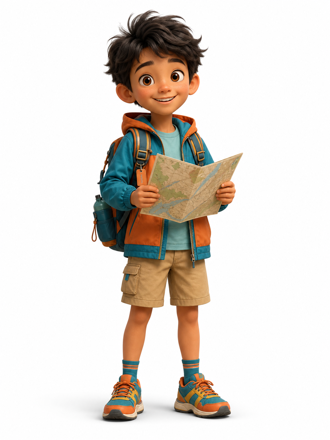 The Travelling One beginning a journey with a map
